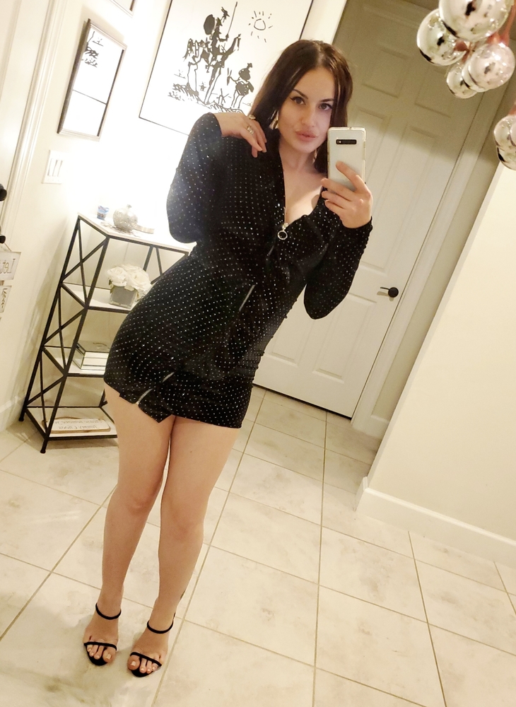 ZARA VELVET ZIP DRESS RUFFLE SPARKLE ✨ - Picture 4 of 13